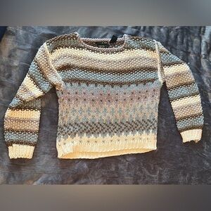 Abvien Knitworks Vintage Multicolor Knit Women's Sweater